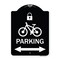 Signmission Parking W/ Lock Cycle & Bidirectional Arrow Heavy-Gauge Aluminum Sign, 24" x 18", BW-1824-23475 A-DES-BW-1824-23475 - alternate 1